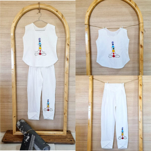 تاپ شلوار لاله ای طرح هفت چاکرا